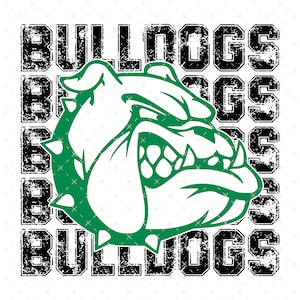 Bulldogs Green PNG, TX Spirit PNG,, Digital File, Instant Download