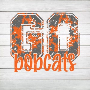 Go Bobcats Splatter Orange & Grau PNG, digitale Datei, Instant Download