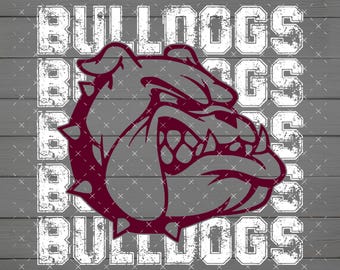 Bulldogs PNG, Maroon & White, Plik cyfrowy, Natychmiastowe pobranie