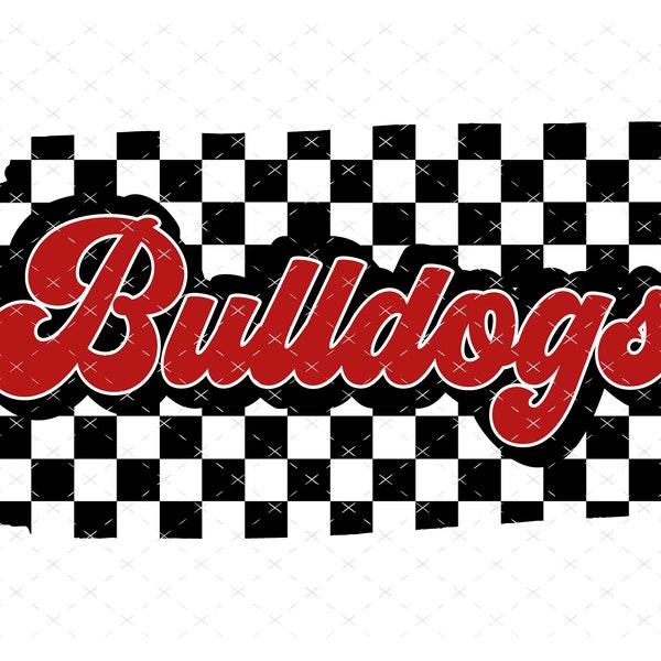 Bulldogs Checkered Background PNG, TX Spirit PNG, Red and Black png, Digital File, Instant Download