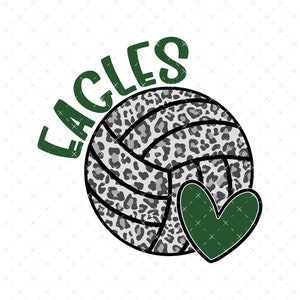 Volleyball Eagles Green PNG, Digital File, Instant Download