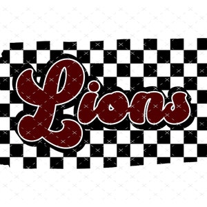 Lions Checkered Background PNG, TX Spirit PNG, Black and Maroon png, Digital File, Instant Download