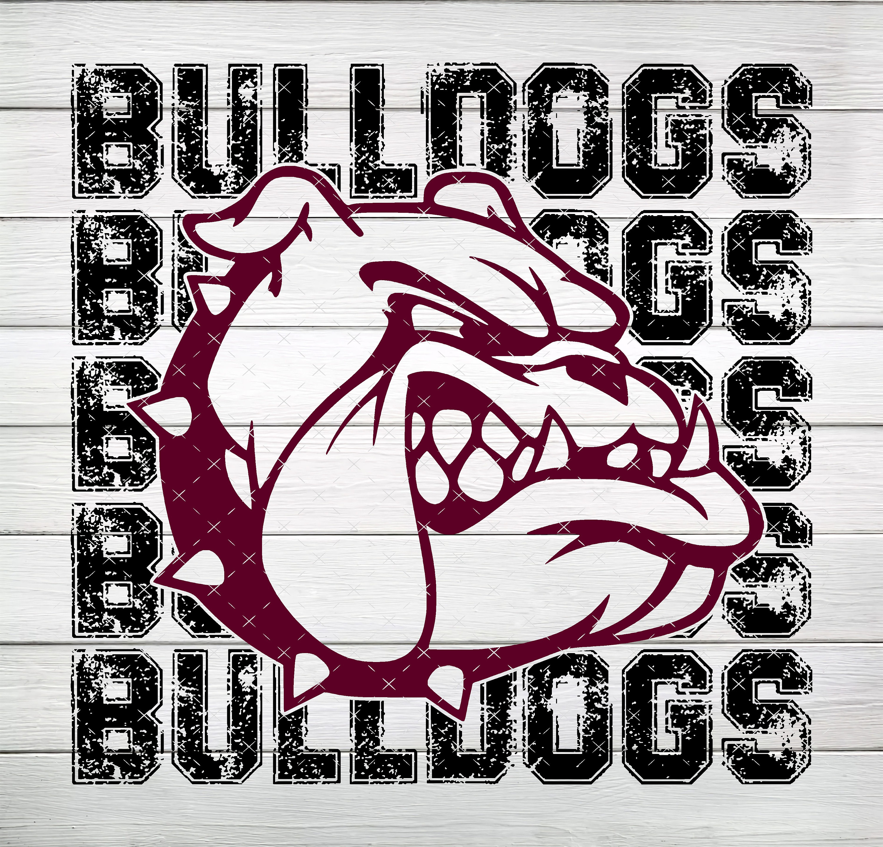 Bulldogs PNG, Maroon & Black, Digital File, Instant Download