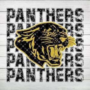 Panthers Black & Gold PNG, Digital File, Instant Download