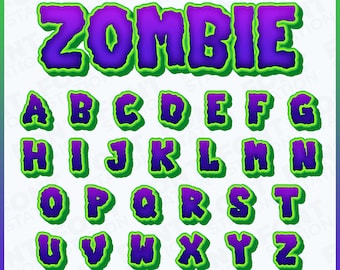 Zombie Writing Code Zombie Font SVG, PNG, Pdf, Full Alphabet and Numbers, Zombie Horror ...