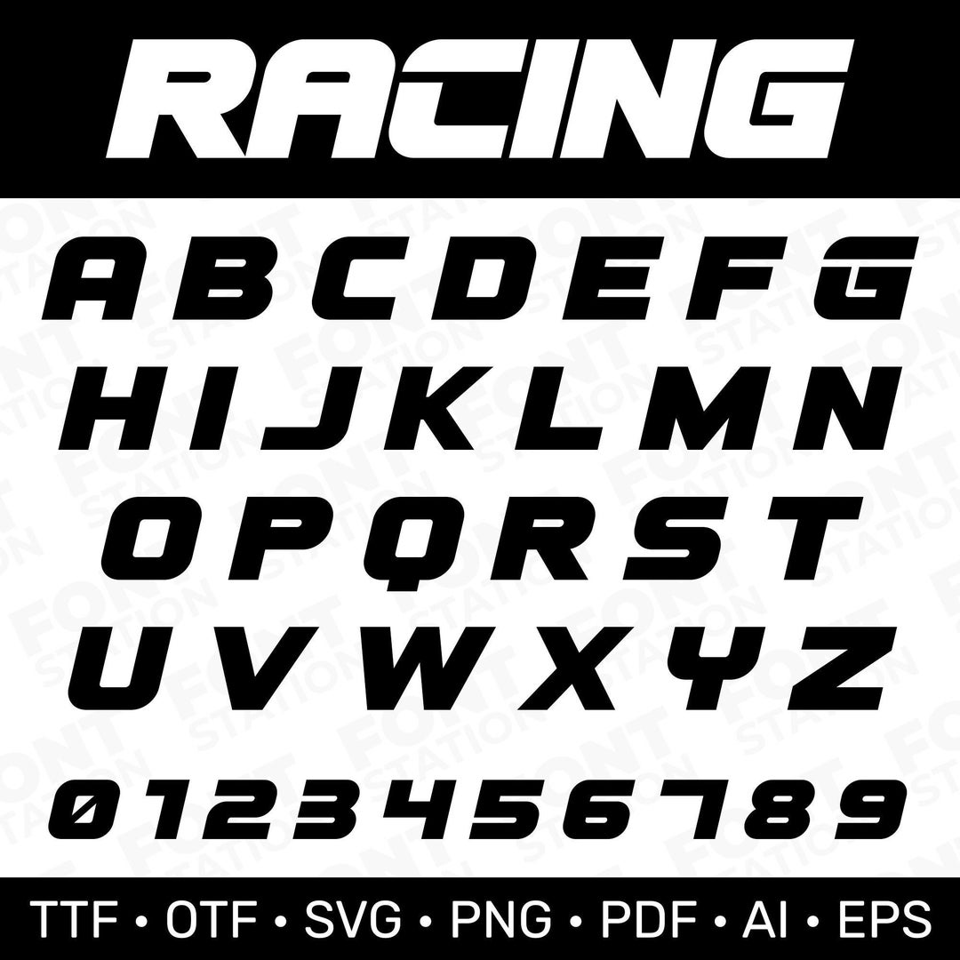 Racing Script SVG File Racing SVG Racing Text Racing 