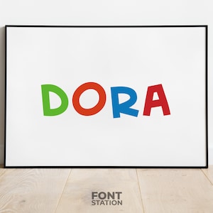 Dora Font - Dora SVG - Playful Kids Letters, Funny Cartoon Alphabet - TTF OTF Files - Instant Download - Font for Canva, Cricut and more image 6
