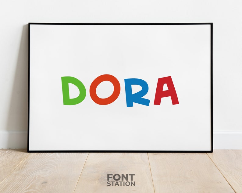 Dora Font - Dora SVG - Playful Kids Letters, Funny Cartoon Alphabet - TTF OTF Files - Instant Download - Font for Canva, Cricut and more image 6