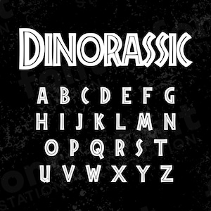 Dinorassic-lettertype - Jurassic-lettertype - Cricut Canva-lettertype - Jurassic Letters SVG, Dino-alfabet - installeerbare TTF OTF-bestanden - direct downloaden