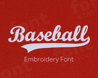 Baseball Embroidery Font - 5 Sizes - BX, PES + 9 formats - Sport Jersey Letters - Machine Embroidery Alphabet - Instant Download Files