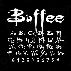 Buffee Vampire-lettertype - Buffee Vampire SVG - horrorletters, alfabet - TTF OTF-bestanden - direct downloaden - lettertype voor Canva, Cricut en meer