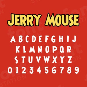 Jerry Mouse Font - Tom Cartoon SVG - Playful Letters, Funny Alphabet - TTF OTF Files - Instant Download - Font for Canva, Cricut and more