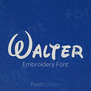 Fuente de bordado Walter - 10 tamaños - BX, PES + 9 formatos - Letras decorativas de fantasía - Alfabeto mágico para bordado a máquina infantil