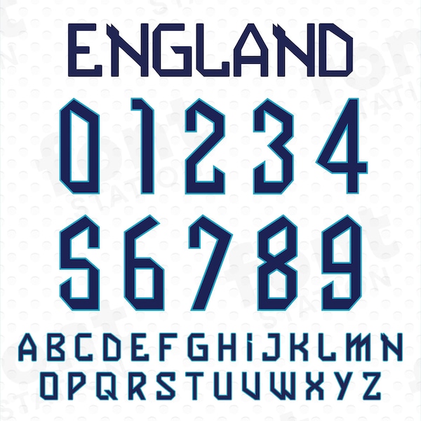 England Soccer Font - England Football Font - World Cup 2022 Football Shirt, Soccer Jersey - Letters, Numbers - svg png ttf otf files