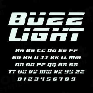 BuzzLight フォント - BuzzLight SVG - モダンなスピード文字、ダイナミック アルファベット - TTF OTF ファイル - 即時ダウンロード - Canva、Cricut などに対応したフォント