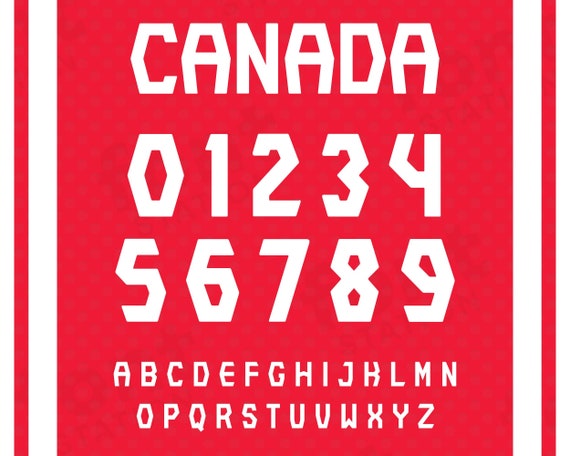 Canada Soccer Font - Canada Football Font - World Cup Football Shirt - Soccer Jersey - Letters, Numbers - svg png ttf otf files