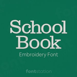 Fuente de bordado para libros escolares - 10 tamaños - BX, PES + 9 formatos - Serif, letras infantiles - Alfabeto de monogramas para bordado a máquina