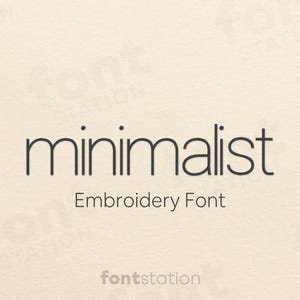 Minimalistische Stickschrift - 10 Größen - SX, PES + 9 Formate - Minimalistische Buchstaben - dünnes, modernes Maschinenstickerei Alphabet