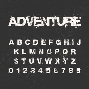 Adventure Font - Adventure SVG - Cricut Silhouette Font - Distressed Letters, Wild Alphabet - Installable TTF OTF Files - Instant Download