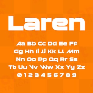 Police Laren - Laren SVG - lettres audacieuses modernes, alphabet de course de voitures de vitesse - fichiers TTF OTF - téléchargement immédiat - police pour Canva, Cricut et plus