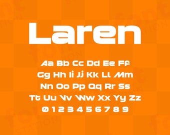 Laren Font - Laren SVG - Modern Bold Letters, Speed Car Race Alphabet - TTF OTF Files - Instant Download - Font for Canva, Cricut and more