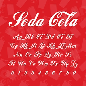 Fuente Soda Cola - Soda Cola SVG - Letras elegantes, alfabeto navideño - Archivos TTF OTF - Descarga instantánea - Fuente para Canva, Cricut y más
