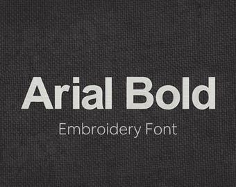 Arial Bold Embroidery Font - Modern Thick Letters - Block, Sans Serif Machine Embroidery Alphabet - 9 Sizes - BX, PES + 9 formats