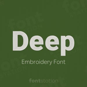 Fonte Deep Embroidery - Fonte para bordado em bloco, letras em negrito - Alfabeto bordado à máquina - 10 tamanhos - BX, PES + 9 formatos