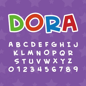 Dora Font - Dora SVG - Cricut Silhouette Font - Playful Letters, Kids Alphabet - Installable TTF OTF Files - Instant Download