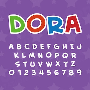 Dora Font - Dora SVG - Playful Kids Letters, Funny Cartoon Alphabet - TTF OTF Files - Instant Download - Font for Canva, Cricut and more