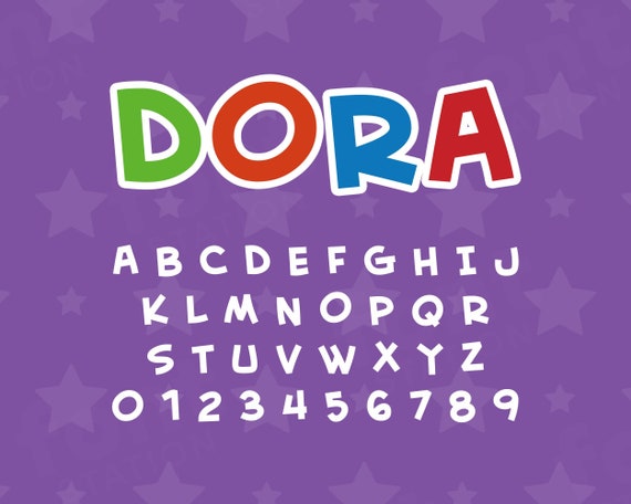 Dora Font - Dora SVG - Playful Kids Letters, Funny Cartoon Alphabet - TTF OTF Files - Instant Download - Font for Canva, Cricut and more