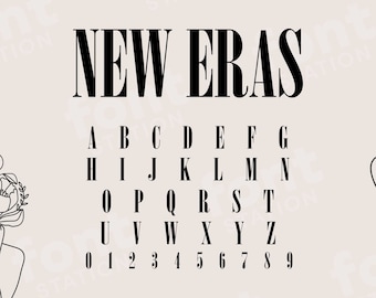 New Eras Font - Newspaper Style - Music Concert Display Letters, Alphabet - Installable TTF OTF Files - Instant Download