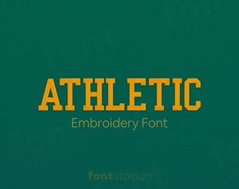 Athletic Embroidery Font - Varsity Embroidery Letters, Sports Machine Embroidery Alphabet - Instant Download - 9 Sizes - BX, PES + 9 formats