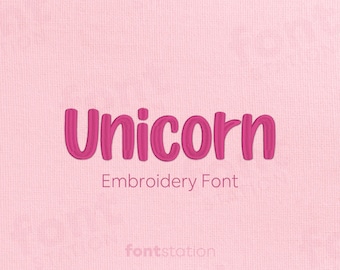 Unicorn Embroidery Font - Unicorn Letters - Girly, Cute, Kids Machine Embroidery Alphabet - 5 Sizes - BX, PES + 9 formats