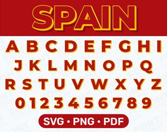 Spanje Letters SVG, PNG - España Alfabet, Spaans voetbalteam, Letters & cijfers, sublimatietekst, Cricut bestanden - digitale bestanden