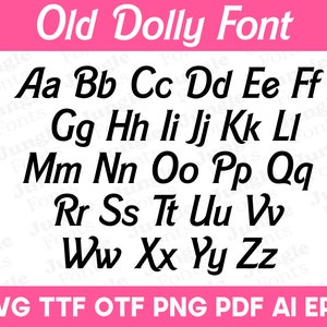 Dolly Font, Dolly SVG, Dolly Cricut Silhouette, High Quality, Instant Download