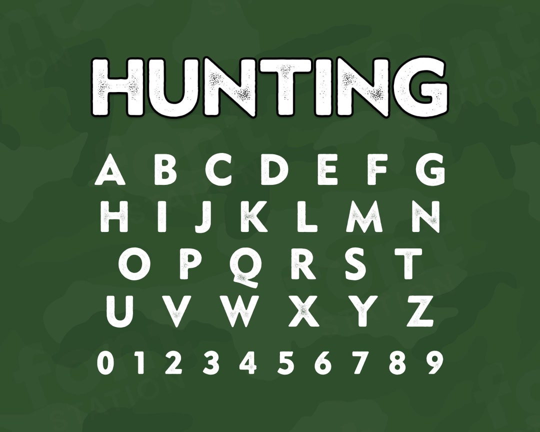 Hunting Font - Wild Font - Camo Font - Modern Distressed Letters SVG ...