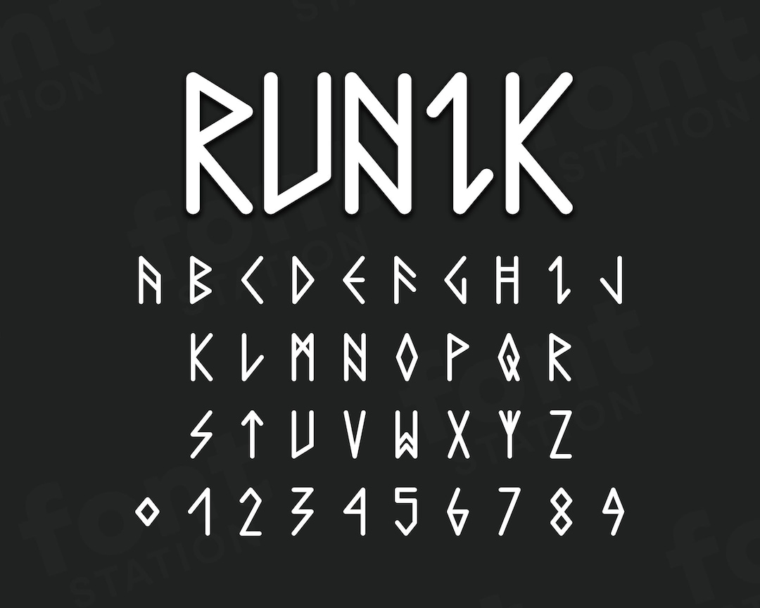 Runic Font - Runes SVG - Ancient Crypto Letters, Old Norse Alphabet - TTF  OTF Files - Instant Download - Font for Canva, Cricut and More - Etsy
