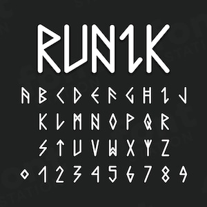 Runenlettertype - runen SVG - oude cryptoletters, Oudnoors alfabet - TTF OTF-bestanden - direct downloaden - lettertype voor Canva, Cricut en meer
