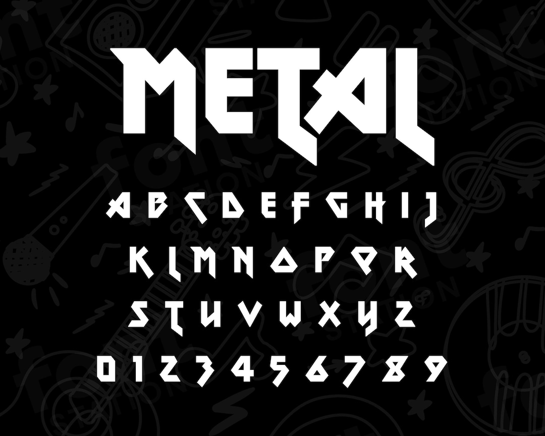 Metal Music Font Rock Metal SVG Cricut Silhouette Font Rock Band ...