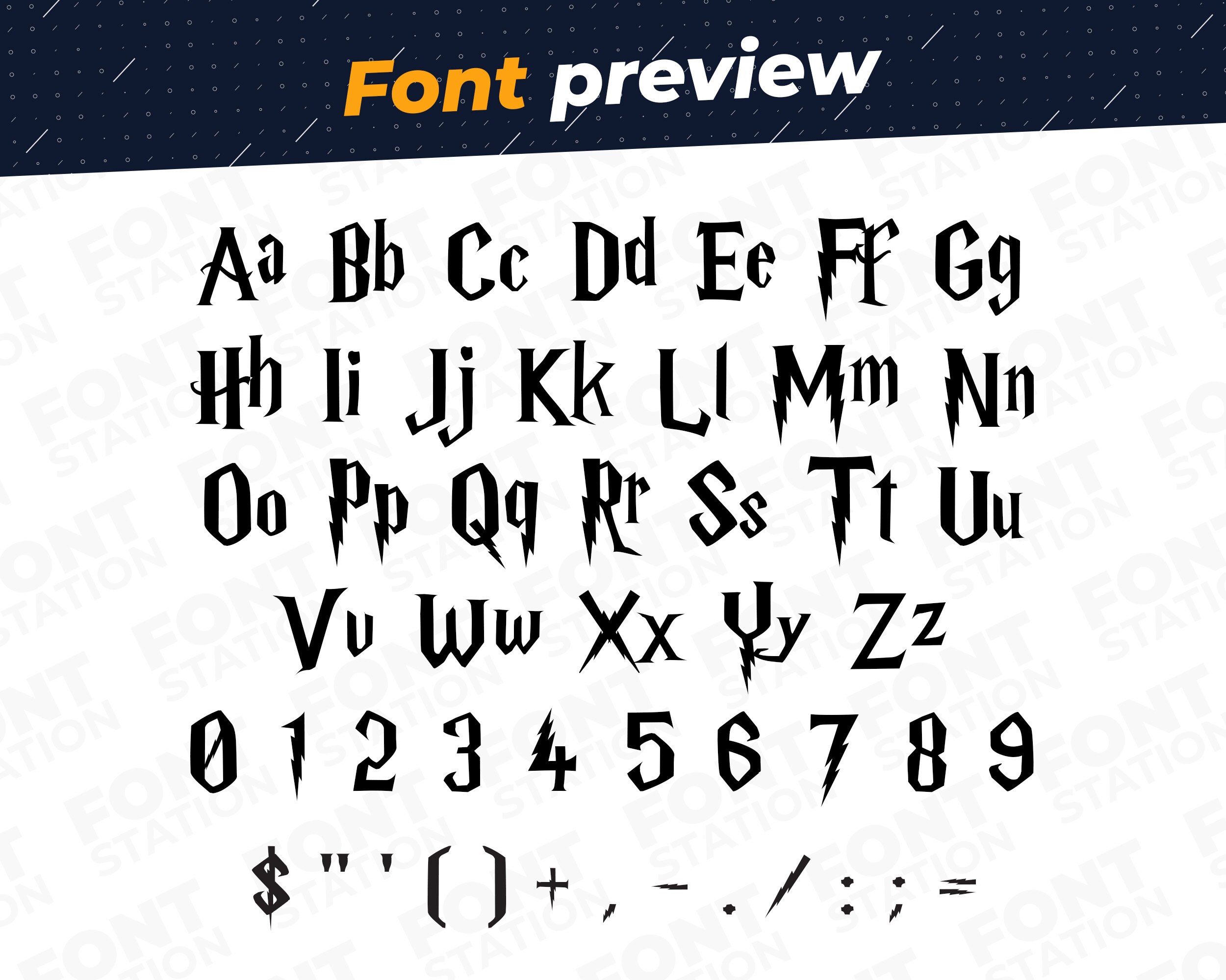 Wizard Font - Magic Font - Cricut Silhouette Font - Lightning Magical ...