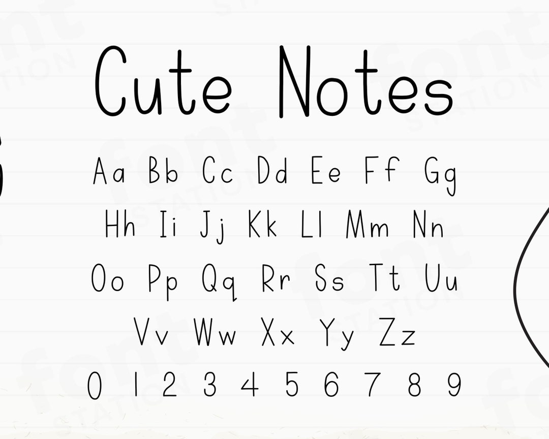 Cute Notes - Neat Handwritten Font - Goodnotes Notability Font ...