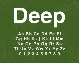 Deep Font - Deep SVG - Cricut Silhouette Font - Classic Letters, Sans Serif Alphabet - Installable TTF OTF Files - Instant Download