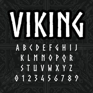 Font vichingo - SVG vichingo - Vecchie lettere runiche, antico alfabeto runico - File TTF OTF - Download immediato - Font per Canva, Cricut e altro