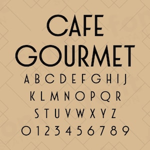 Cafe Gourmet Font - Cafe SVG - Cricut Silhouette Font - Classy French Letters, Luxury Chic Alphabet - Installeerbare TTF OTF-bestanden - Download