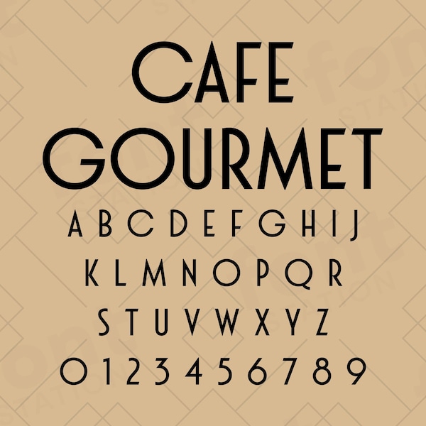 Cafe Gourmet Font - Cafe SVG - Cricut Silhouette Font - Classy French Letters, Luxury Chic Alphabet - Installable TTF OTF Files - Download