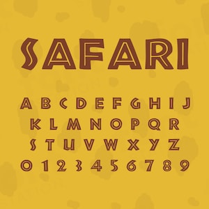Lettertype Safari - Safari SVG - Afrikaanse jungleletters, dierenalfabet - TTF OTF-bestanden - direct downloaden - lettertype voor Canva, Cricut en meer