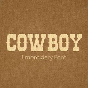 Fonte Western Embroidery - 4 tamanhos - BX, PES + 9 formatos - Letras de cowboy - Alfabeto de bordado à máquina - Arquivos para download instantâneo