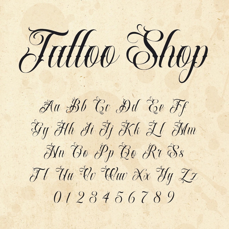 Tattoo Fonts Alphabet - Etsy