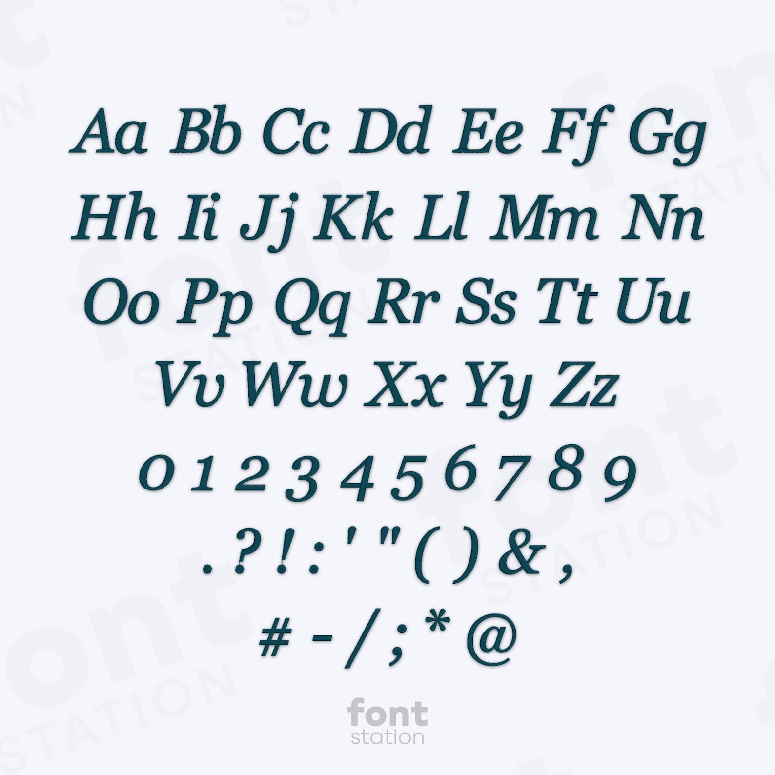 Georgia Italic Embroidery Font - Elegant & Italic Serif Letters ...